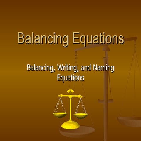 Balancing Equations #1