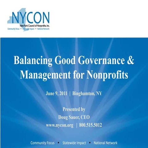 Balancing governance  binghamton 6 2011