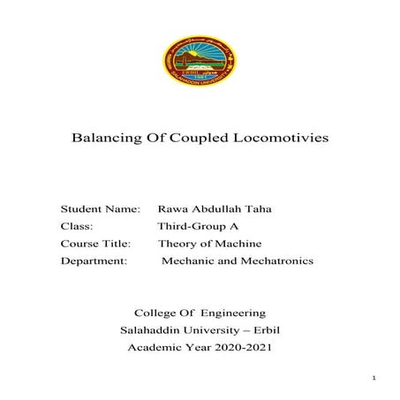 Balancing of coupled locomotivies