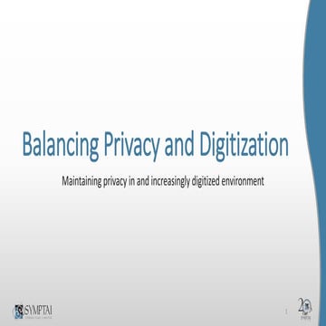 Balancing Privacy and Digitization
