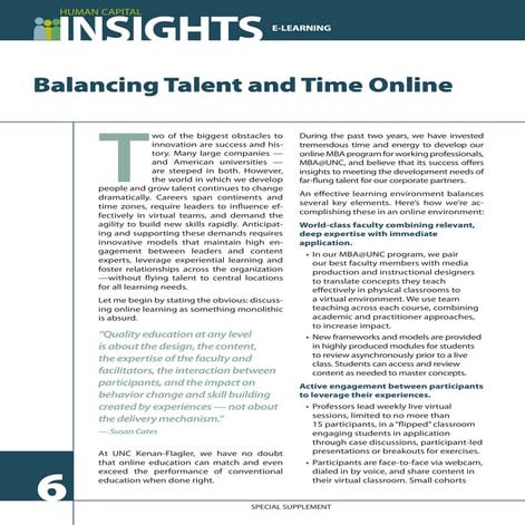 Balancing Talent & Time Online