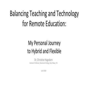 Balancing teaching and technology for remote education