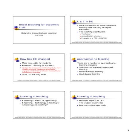 Balancing theoretical and practical learning