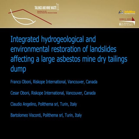 Balangero asbestos mine dumps restoration a few years after, in the aftermath...