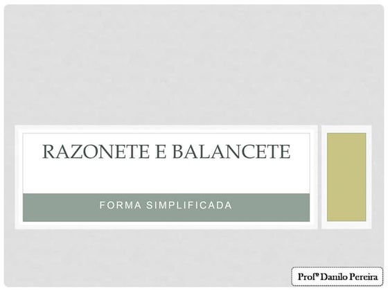 Exercicios razonetes e balancetes 1 | PDF