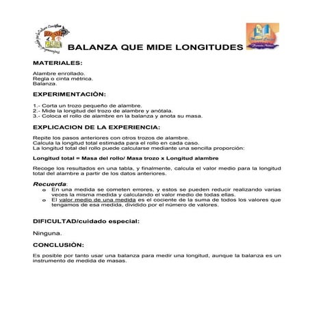 Balanza que mide longitudes