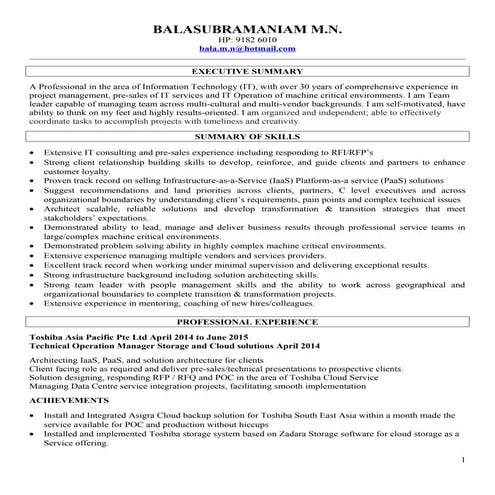 Balasubramaniam resume
