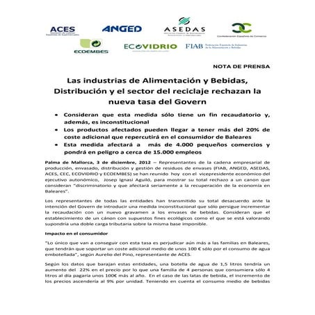 Las industrias de Alimentación y Bebidas, Distribución y el sector del recicl...