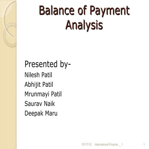 Balence of payments of India
