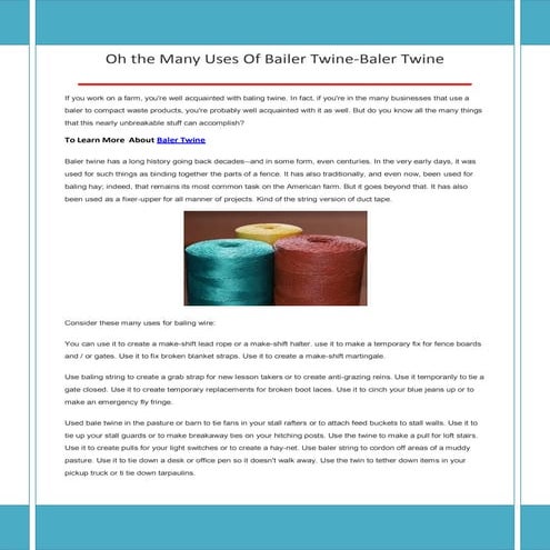 Baler twine