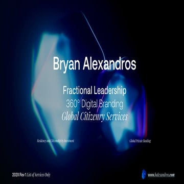 Bryan Alexandros Services Deck 2025 - Fractional Leadership - 360 Digital Branding - Global Citizenry Services [FINAL][Index].pdf