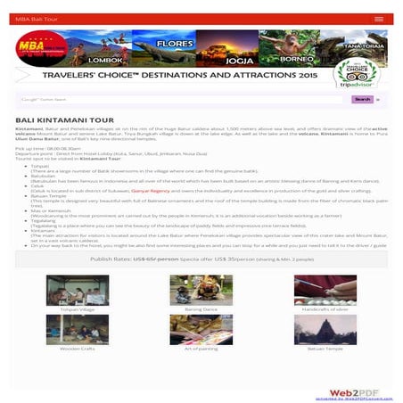 Bali Kintamani Tour (MBA Bali Tour)