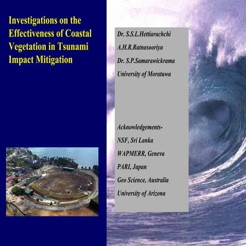 Investigations on the Effectiveness of Coastal Vegetation in Tsunami Impact M...