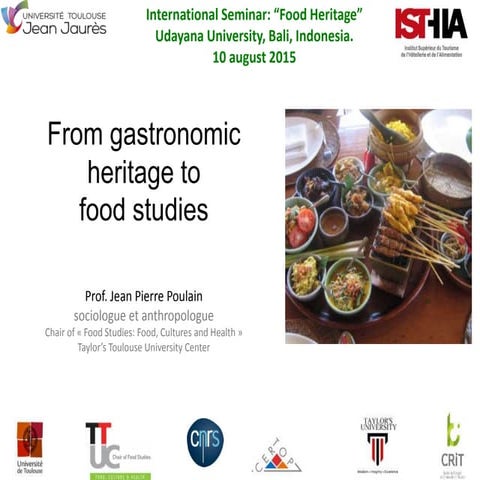 Bali food Heritage: From gastronomic heritage to 