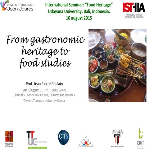 From Gastronomic heritage to food studies