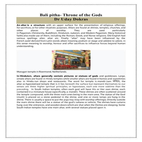 Bali pitha- The Throne of hindu temples