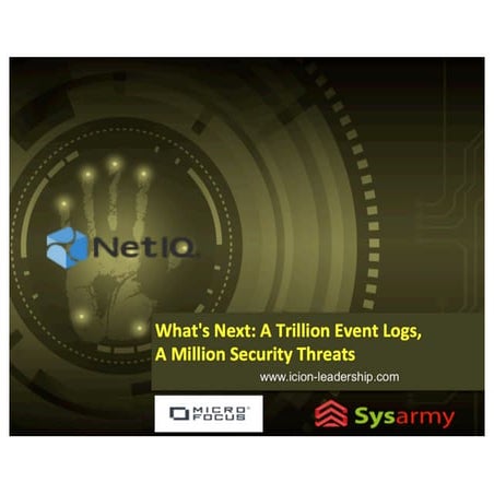 What's Next : A Trillion Event  Logs, A Million Security Threat