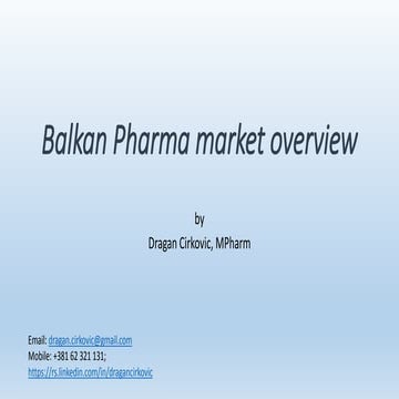 Balkan pharma markets
