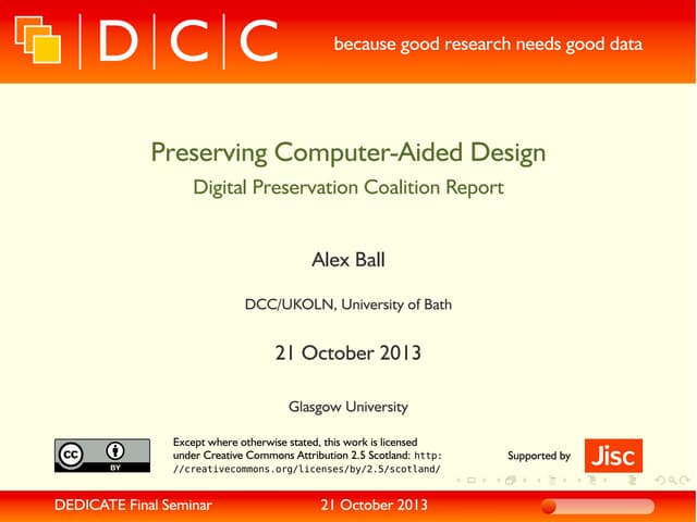 Preserving Computer-Aided Design, Digital Preservation Coalition Report