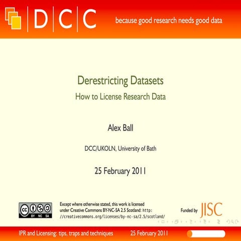 Derestricting Datasets: How to License Research Data