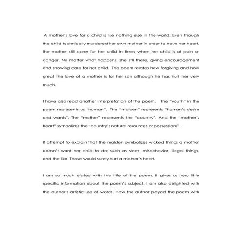 Ballad of a mother's heart