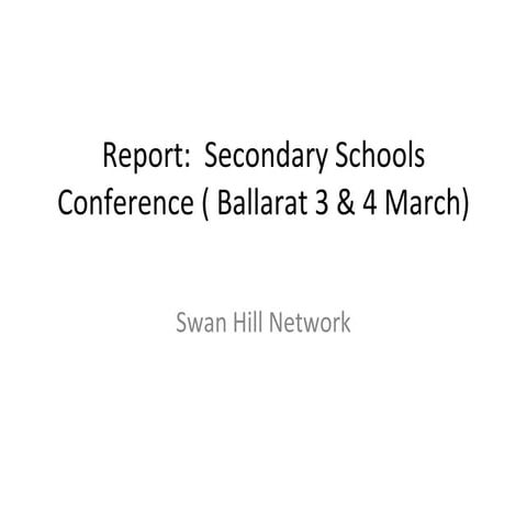 Ballarat conf reporting session march 2011