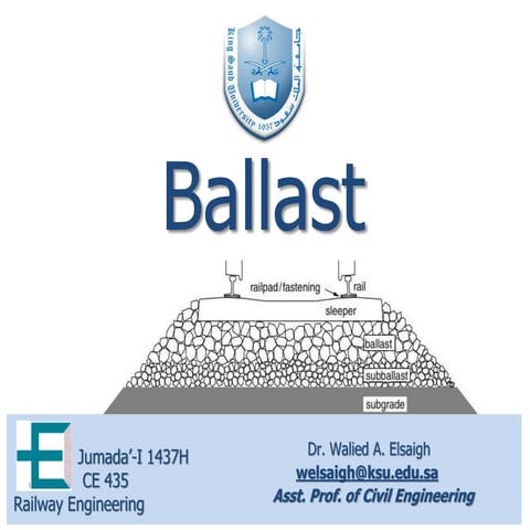 04 Ballast (Railway Engineering Lectures هندسة السكك الحديدية & Dr. Walied A....