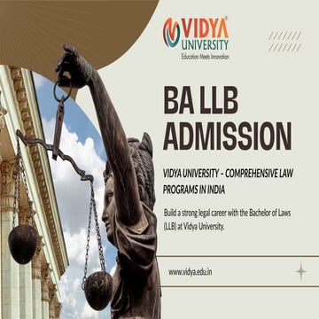 BA LLB Admission at Vidya University – Comprehensive Law Programs in ...