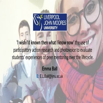 I wish I’d known then what I know now’ the use of participatory action resear...