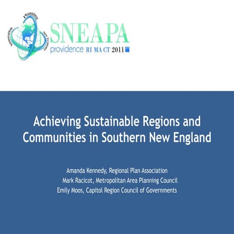 Achieving Sustainable Regions and Communities in Southern New England
