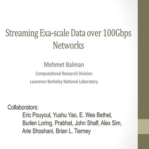 MemzNet: Memory-Mapped Zero-copy Network Channel -- Streaming exascala data o...