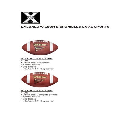 Balones Wilson Disponibles En Xe Sports