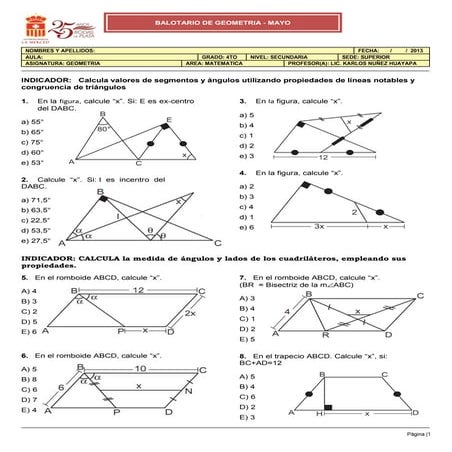 Balotario de geometria mayo 2013