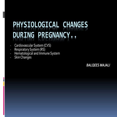 changes in cardiovascular system during pregnancy | PPTX