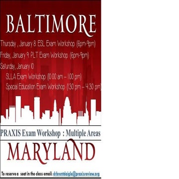 Baltimore, MD  - PRAXIS Workshop 