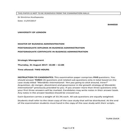 Bam50 [apr aug 17] exam questions | PDF