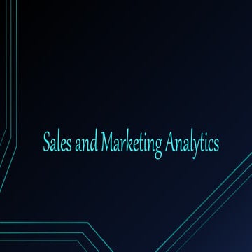 Sales and Marketing Analytics