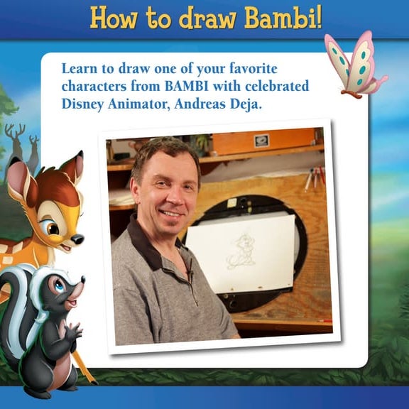 Draw Bambi! Learn to draw one of your favorite characters from BAMBI with cel...