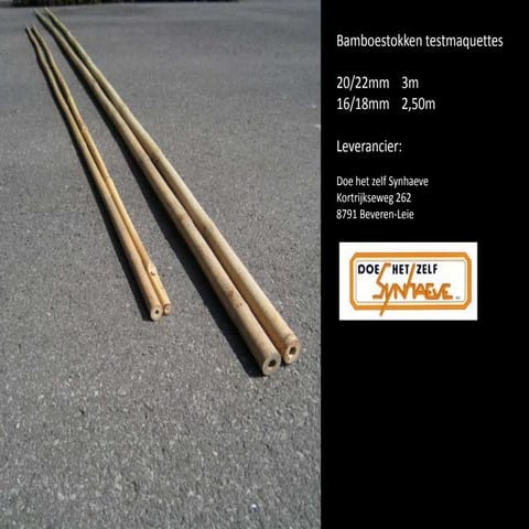 Bamboestokken testmaquettes