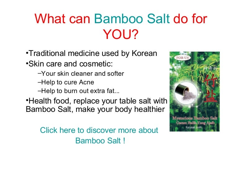 Bamboo Salt and health