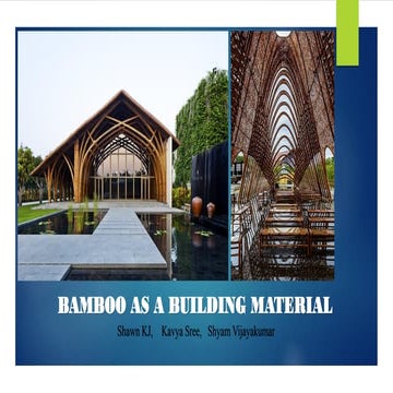 Bamboo as a building material new