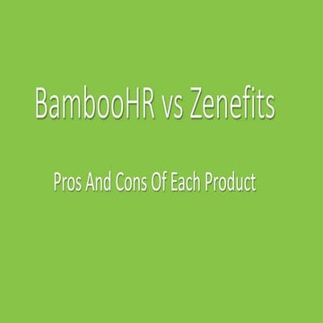 BambooHR vs Zenefits