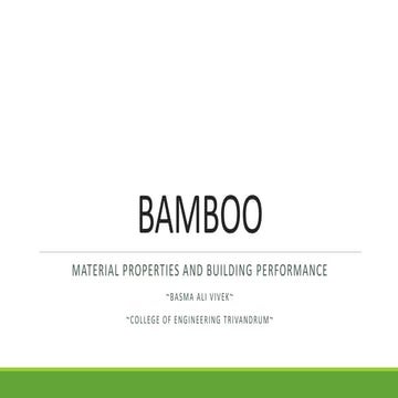 Material properties and sustainability : Bamboo