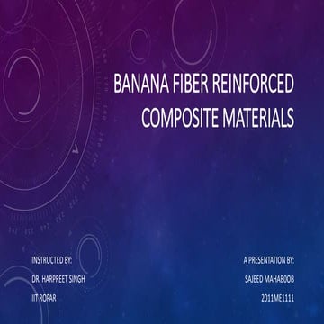 Banana Fiber Reinforced Composite Materials