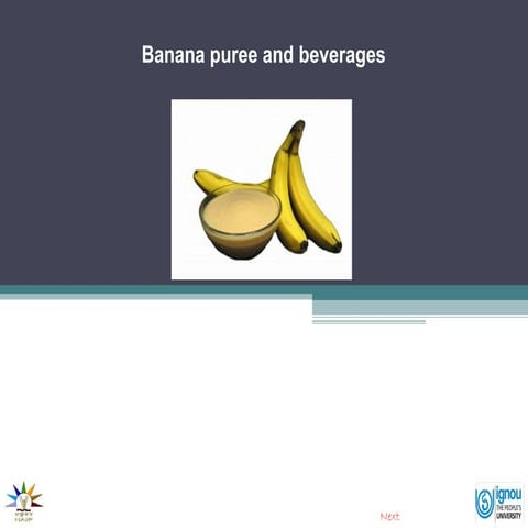 Banana puree and beverages