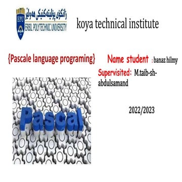 Pascal Programming Language | PPTX