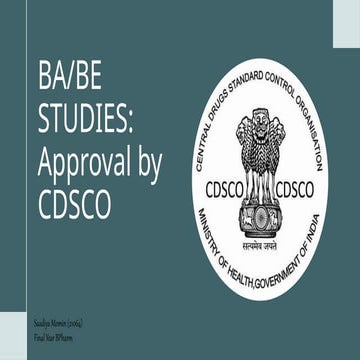 Bioavailability and Bioequivalence Approval