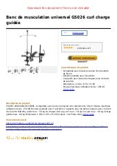 Banc De Musculation Universel Gs026 Curl Charge Guida C E