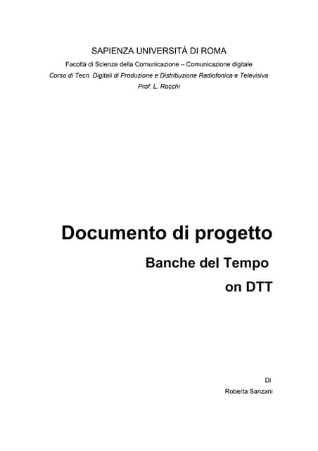 Banche Del Tempo On Dtt