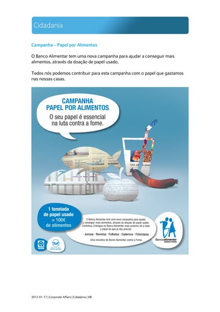 Banco Alimentar - Campanha Papel Po...